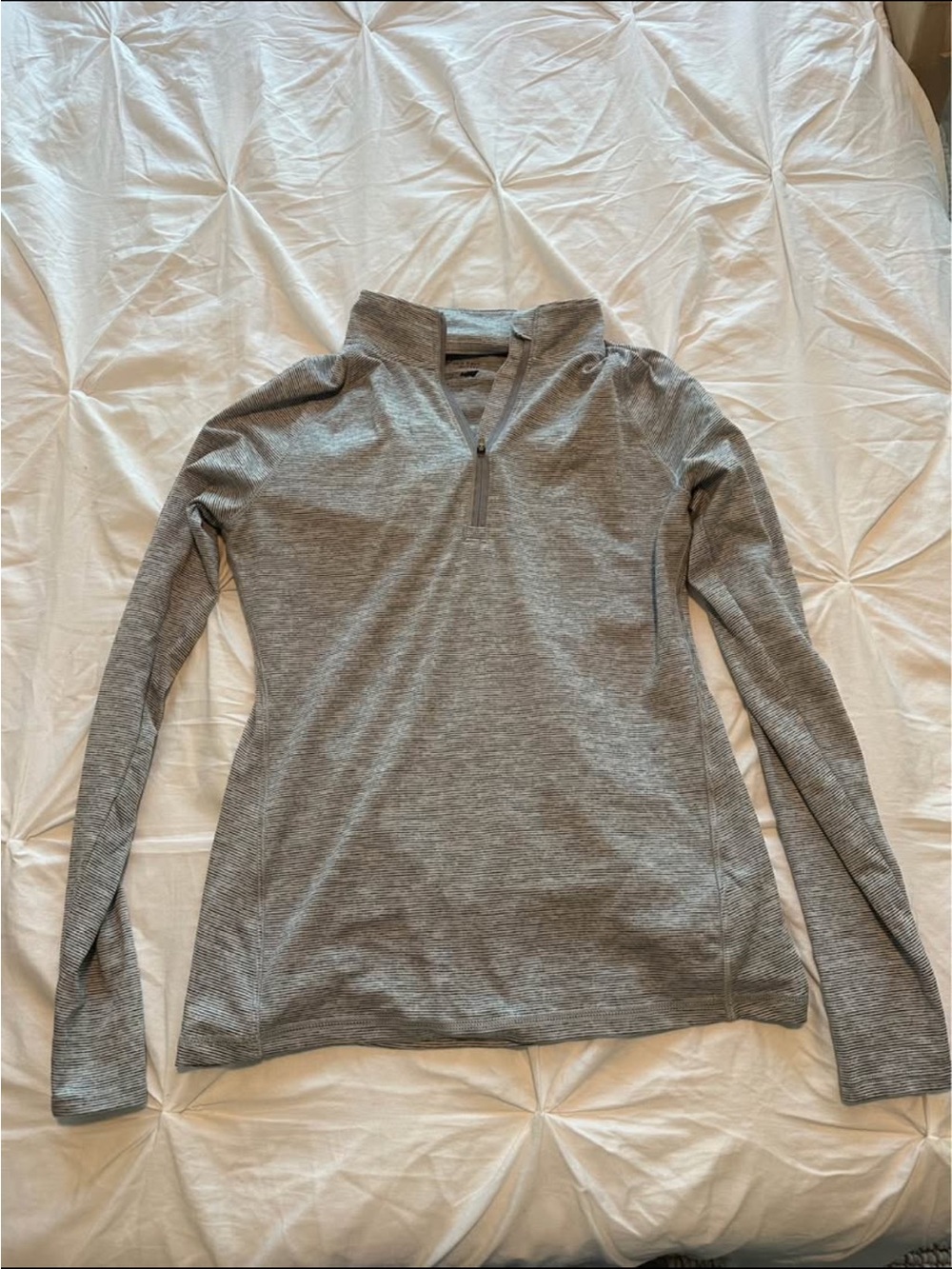 Old Navy Gray Heather Quarter-Zip Long Sleeve Top